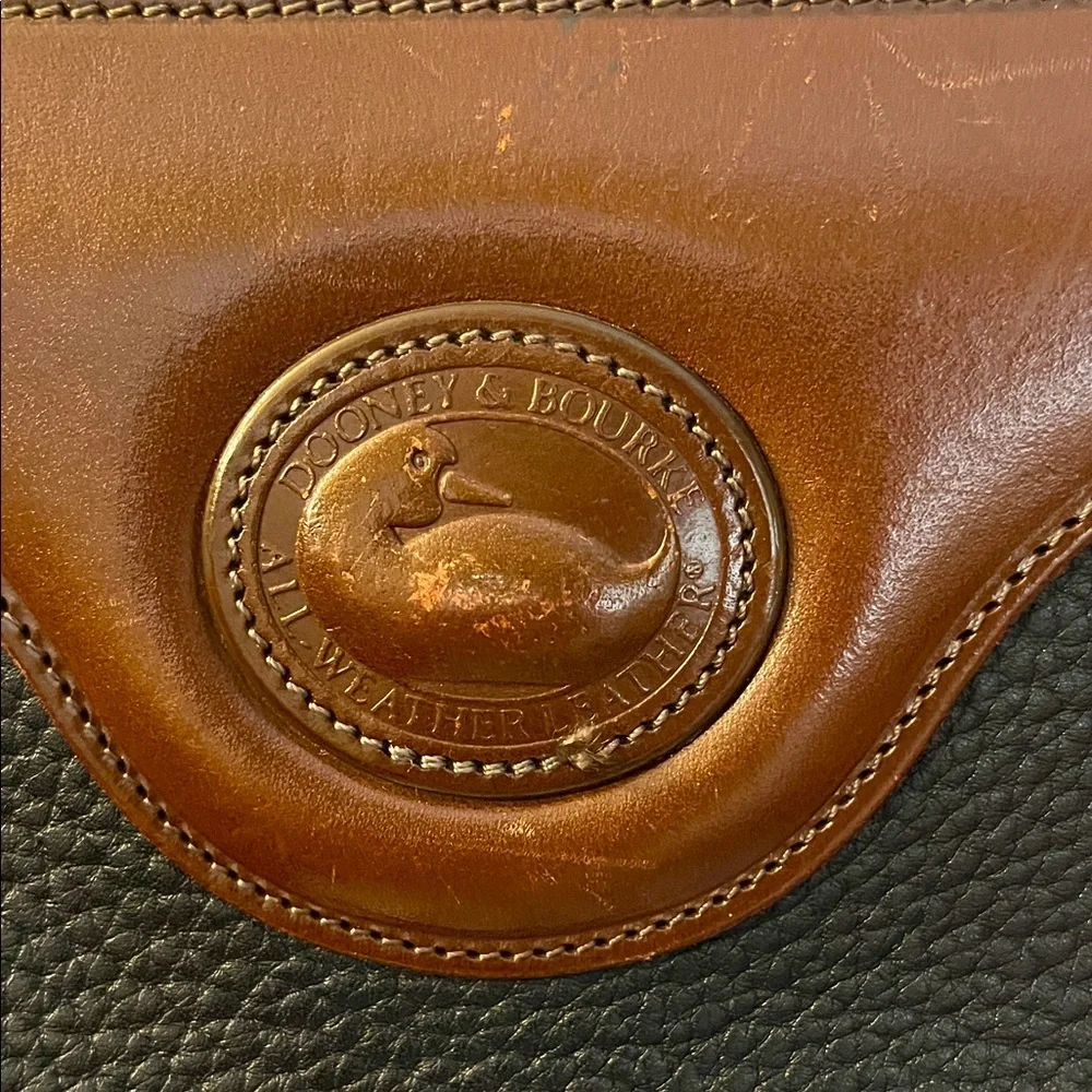 Rare Vintage Dooney & Bourke Purse Bl/Br 1981 All-weather Leather Collection